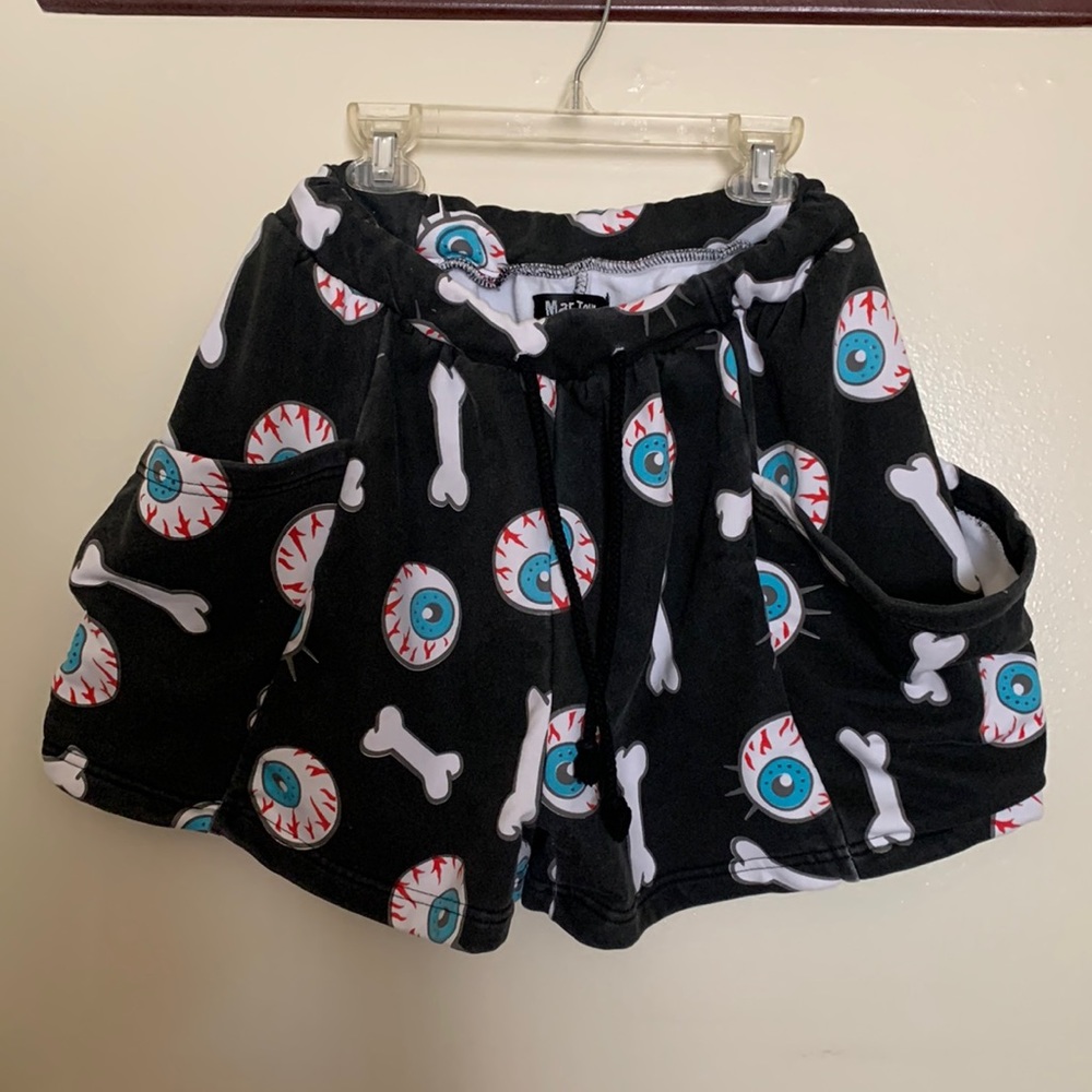 Mar Jour Eyeball Drawstring Black Shorts
